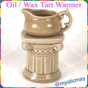 NEW 5" H Grecian Pedestal Essential OIL / WAX TART WARMER Diffuser Aromatherapy